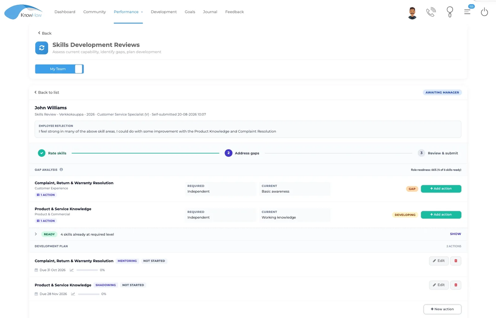 Skills & Competency platform view