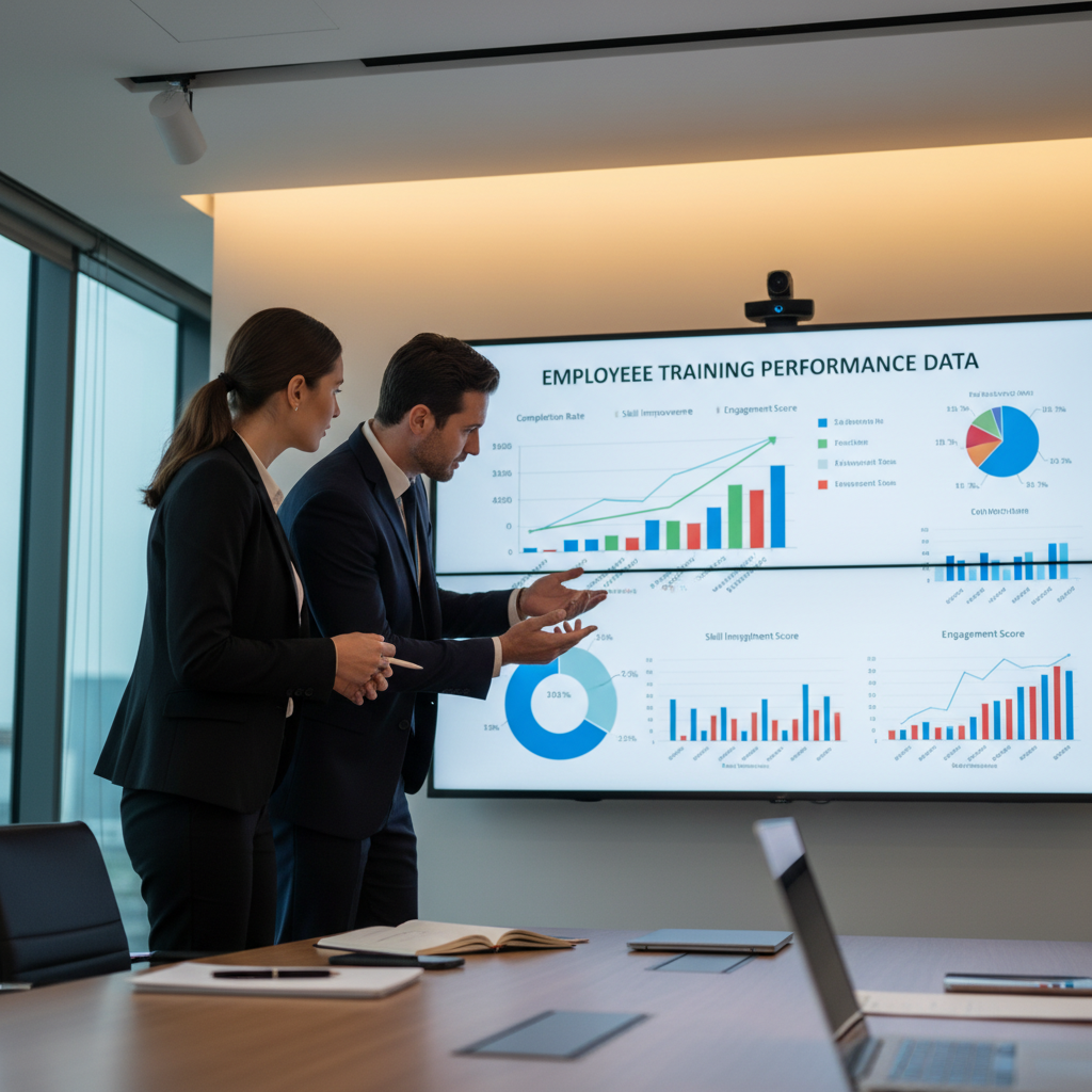 A dashboard linking skills movement to business outcomes